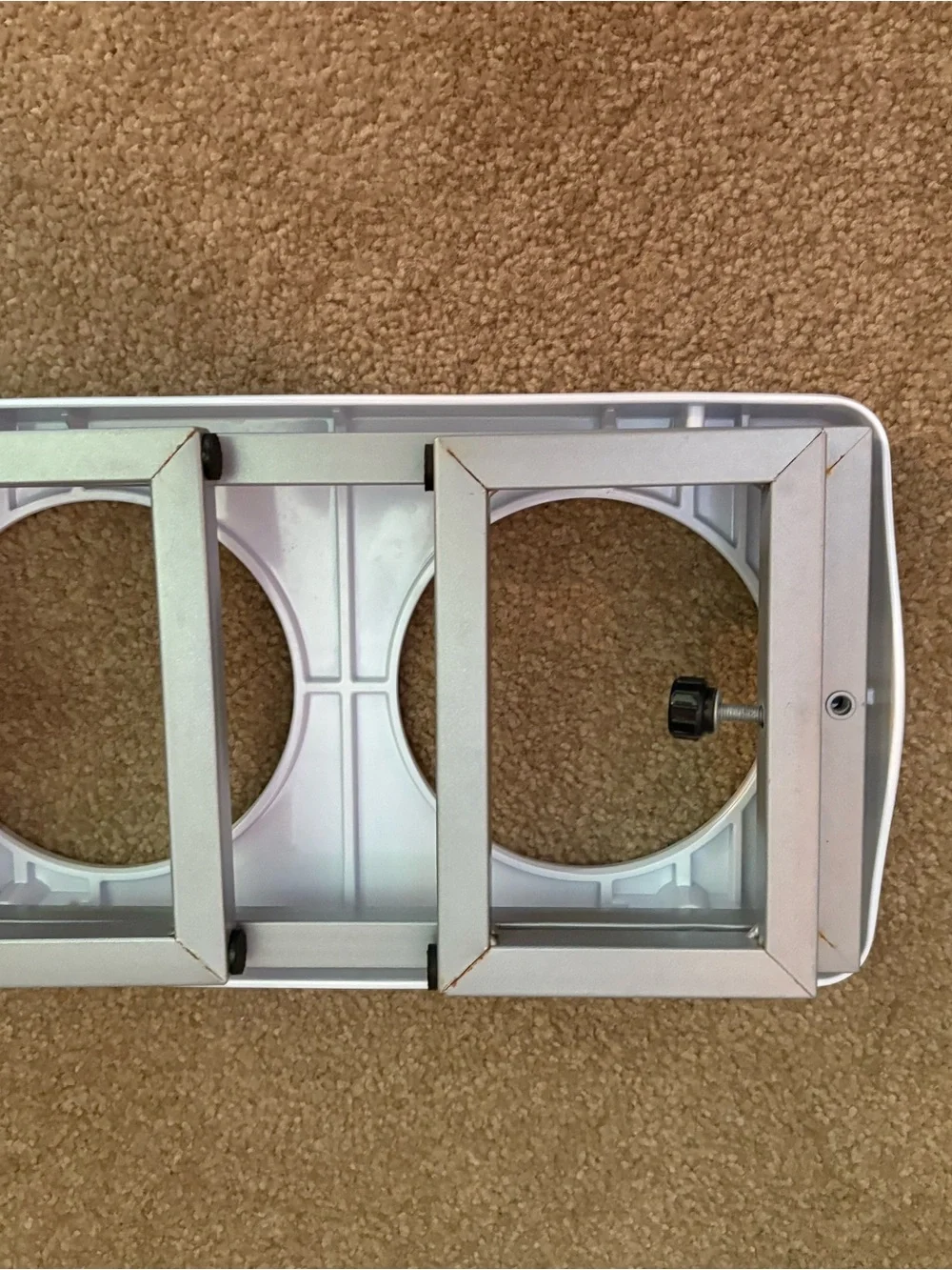 Marble-Effect Elevated Double Cat Bowl Feeder - White